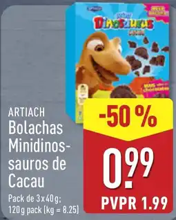 ALDI Artiach Bolachas Minidinos-sauros de Cacau promoção