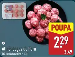 ALDI Almôndegas de Peru promoção