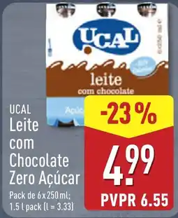 ALDI Ucal leite com chocolate zero açúcar promoção