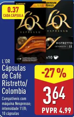 ALDI L'or cápsulas de café ristretto/colombia promoção