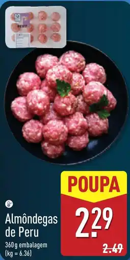 ALDI Almôndegas de Peru promoção