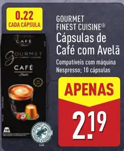 ALDI gourmet finest cuisine cápsulas de café com avelã promoção