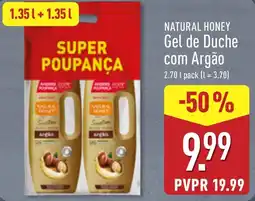 ALDI Natural honey gel de duche com argão promoção