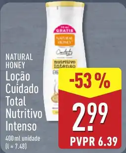 ALDI Natural honey locão cuidado total nutritivo intenso promoção