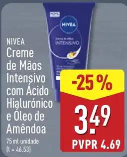 ALDI nivea creme de mãos intensivo com ácido hialurónico e óleo de amêndoa promoção