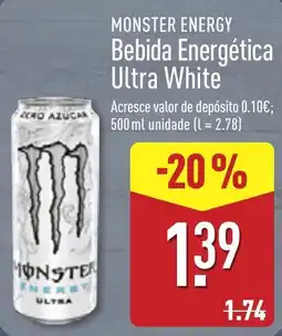 ALDI Monster Energy Bebida Energética Ultra White promoção