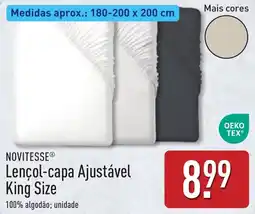 ALDI Lençol-capa ajustável king size novitesse promoção