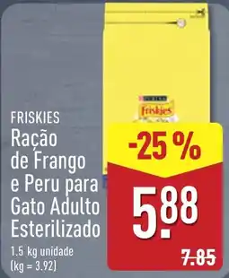ALDI Friskies ração de frango e peru para gato adulto esterilizado promoção