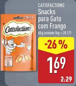 ALDI Catisfactions snacks para gato com frango promoção