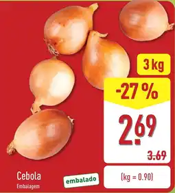 ALDI Cebola Embalagem promoção