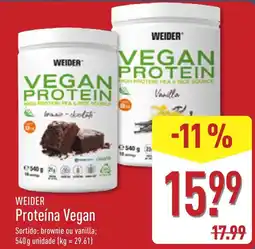 ALDI Weider proteína vegan promoção