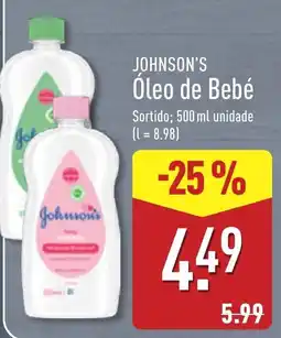 ALDI johnson's óleo de bebé promoção