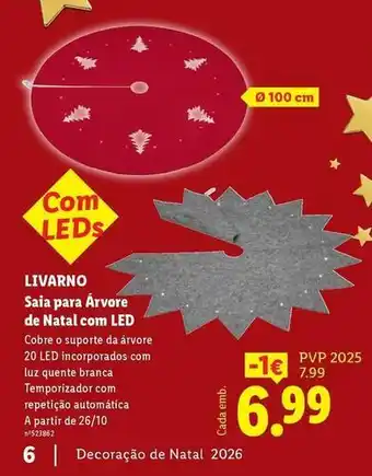 Com - saia para arvore de natal com led