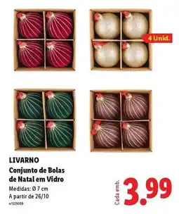 Lidl A+ - conjunto de bolas de natal em vidro promoção