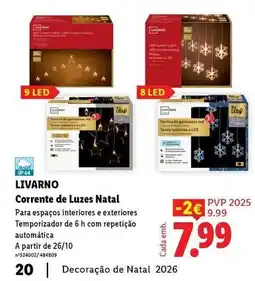 Lidl A+ - corrente de luzes natal promoção