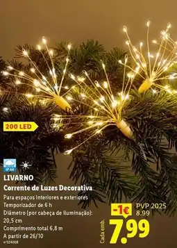 Lidl A+ - corrente de luzes decorativa promoção