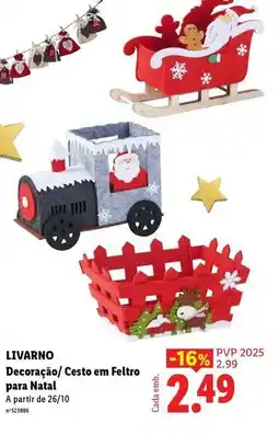 Lidl A+ - decoracao/ cesto em feltro para natal promoção