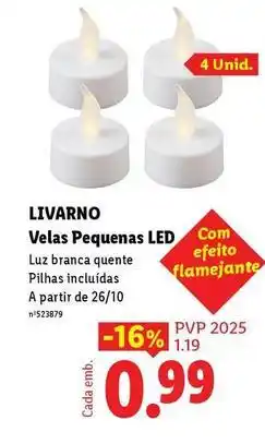 Lidl A+ - velas pequenas led promoção