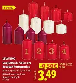 Lidl A+ - conjunto de velas em escada/ perfumadas promoção