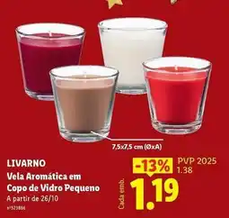 Lidl A+ - vela aromatica em copo de vidro pequeno promoção