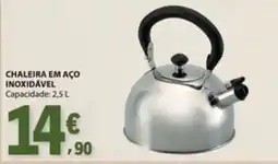 E.Leclerc Chaleira em aço inoxidável promoção