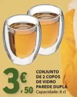 E.Leclerc Conjunto de 2 copos de vidro parede dupla promoção