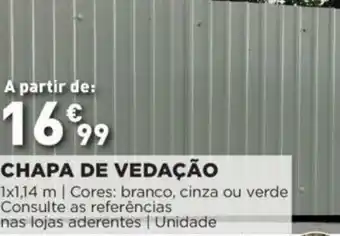 Bricomarché Chapa de Vedação 1x1,14m promoção
