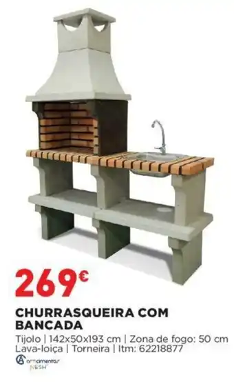 Bricomarché Artícímentos Nesh Churrasqueira Bancada 142x50x193cm promoção