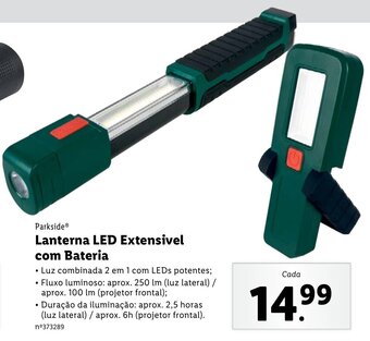 Lidl Parkside Lanterna LED Extensivel com Bateria promoção