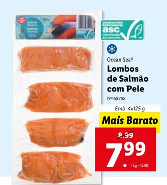 Lidl Ocean Sea Lombos de Salmão sem Pele 4x125g promoção