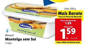 Lidl Mimosa Manteiga com Sal 250g promoção