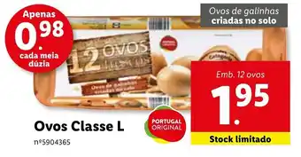 Lidl Ovos Classe L 12 ovos promoção