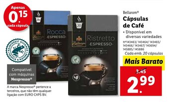 Lidl Bellarom Cápsulas de Café 20 cápsulas promoção