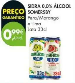 Pingo Doce Sidra 0,0% álcool somersby pera/morango e lima promoção
