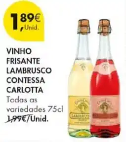 Pingo Doce vinho frisante lambrusco contessa carlotta promoção