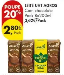 Pingo Doce Leite uht agros com chocolate promoção
