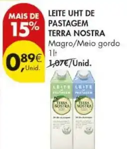 Pingo Doce Leite uht de pastagem terra nostra magro/meio gordo promoção