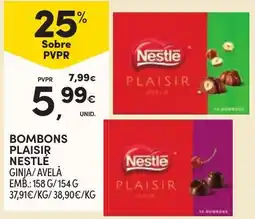 Continente Bombons plaisir nestlé ginja/avelã promoção