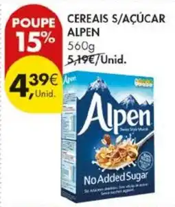 Pingo Doce Cereais s/ açúcar alpen promoção