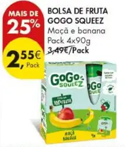 Pingo Doce Bolsa de fruta gogo squeeze promoção