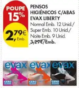 Pingo Doce Pensos higiénicos c/abas evax liberty promoção