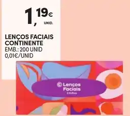 Continente Lenços Faciais Continente promoção