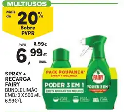 Continente spray + recarga fairy bundle limão promoção