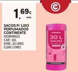 Continente sacos p/ lixo perfumados continente morango promoção
