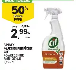 Continente spray multisuperfícies cif power&shine promoção