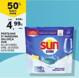 Continente Pastilhas p/ máquina da loiça sun all in 1 limão promoção