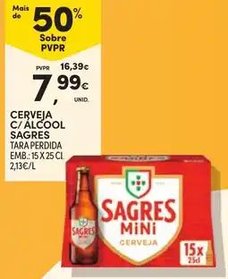 Continente Cerveja c/ alcool sagres promoção