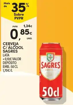 Continente Cerveja c/ álcool sagres lata promoção