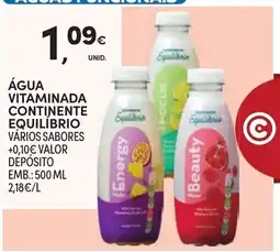 Continente água vitaminada continente equilíbrio promoção