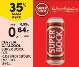 Continente Cerveja c/ álcool super bock lata promoção